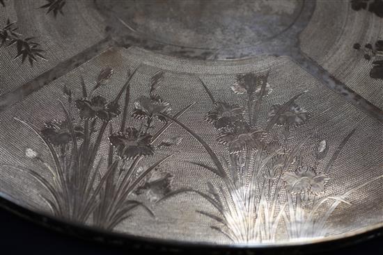 A late 19th/early 20th century Chinese Export silver tea tray by Luen Wo, Shanghai, 63 oz.